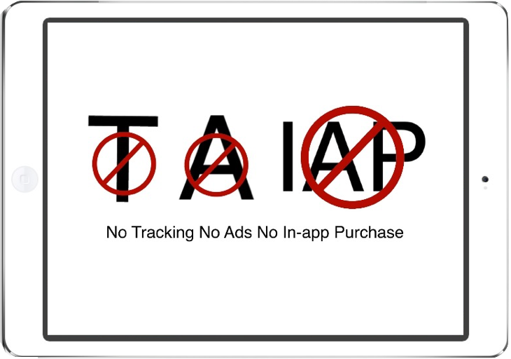 No Tracking - No Ads - No In App Sales